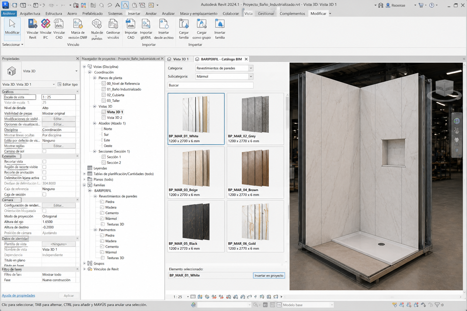 Digitalización BIM para construcción industrializada y catálogos BIM de fabricante